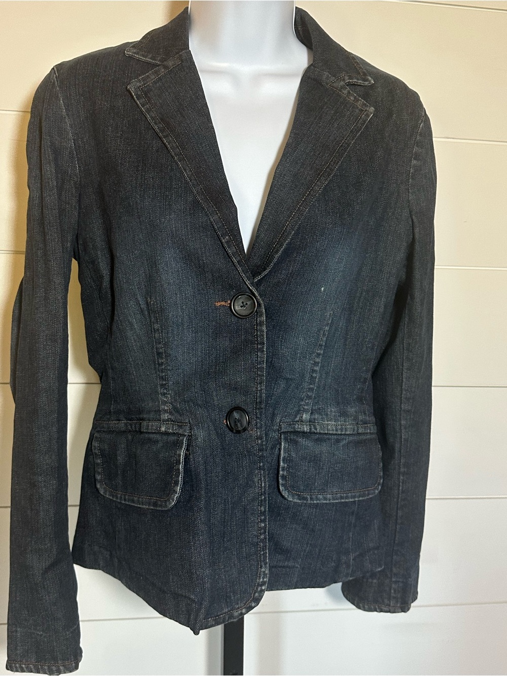 Women's Dark Denim Blazer Jacket